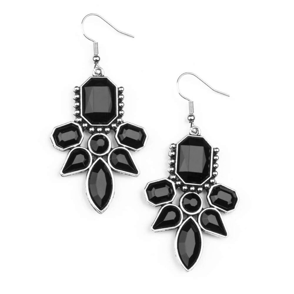 Paparazzi Jewelry Accessories - Vacay Vixen - Black Earrings - Vintage - Picture 2 of 4